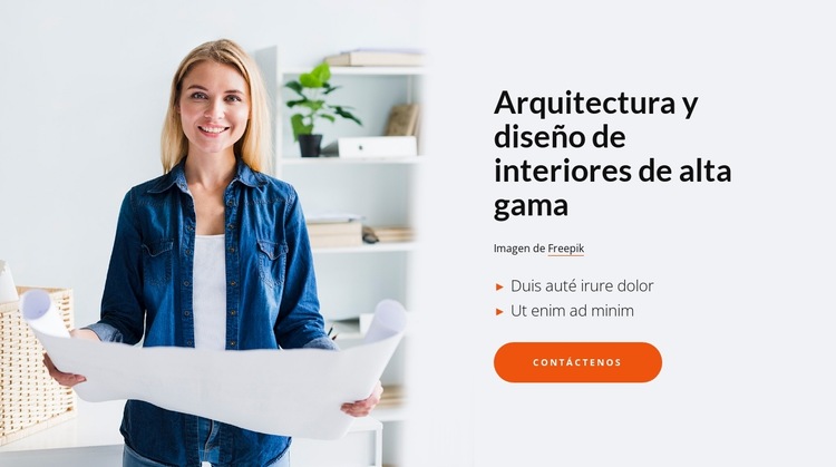 Diseño de interiores de alta gama Plantilla de sitio web