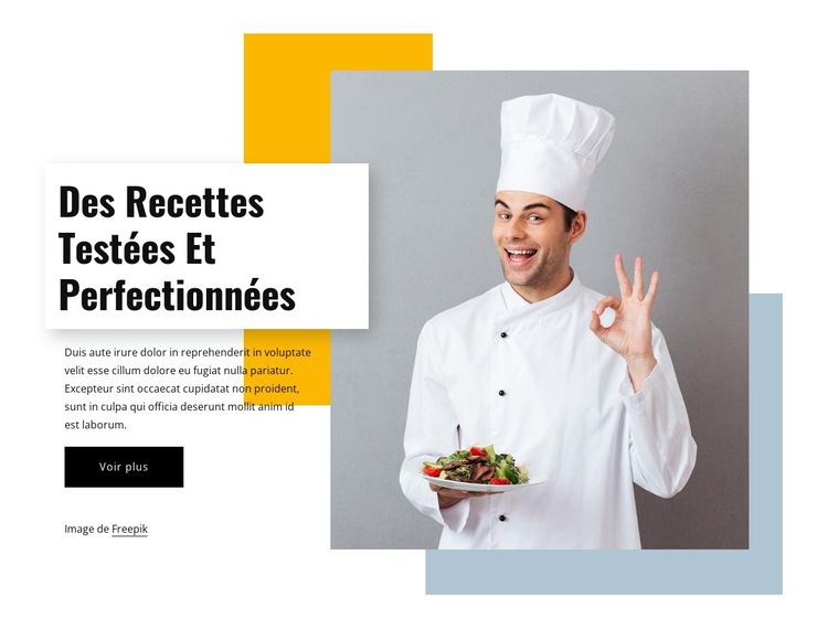 Recettes perfectionnées Modèle de site Web