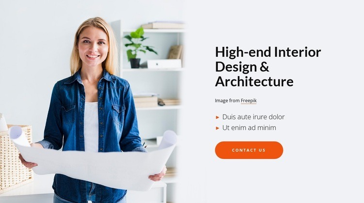 Higth-end interior design Homepage Design