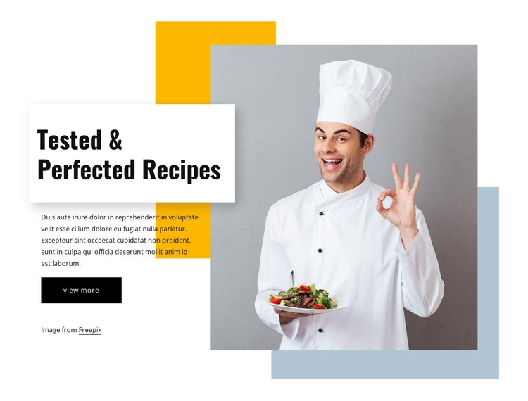 Perfected recipes Homepage Design