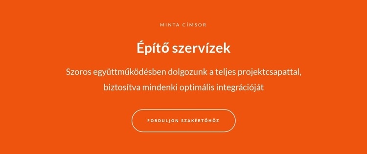 Szöveg és gomb nagy szöveggel Weboldal tervezés