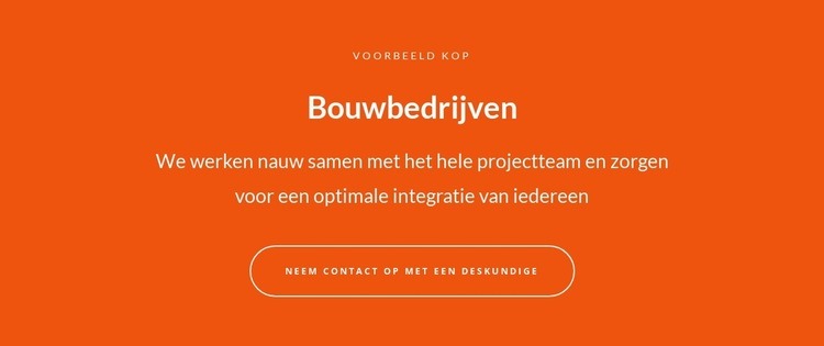 Tekst en knop met grote tekst Website mockup