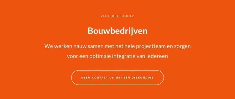 Tekst en knop met grote tekst Website ontwerp