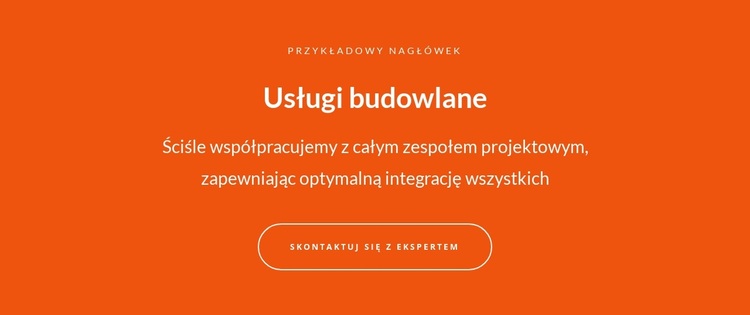 Tekst i przycisk z dużym tekstem Motyw WordPress