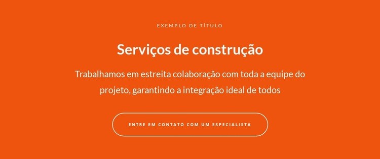 Texto e botão com texto grande Construtor de sites HTML