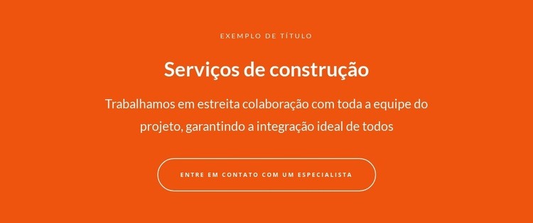 Texto e botão com texto grande Design do site