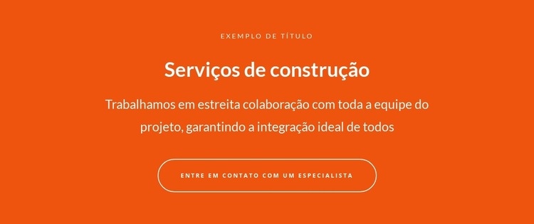 Texto e botão com texto grande Modelo HTML5