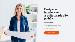 Design De Interiores De Alto Padrão - Bela Página De Destino