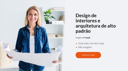 Design De Interiores De Alto Padrão - Tema WordPress Personalizado