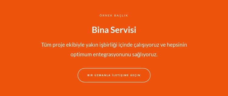 Büyük metinli metin ve düğme Html Web Sitesi Oluşturucu