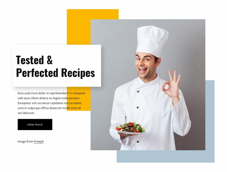 Perfected recipes Website Mockup