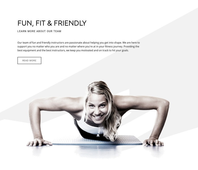 Fun Fit and Friendly Homepage Design