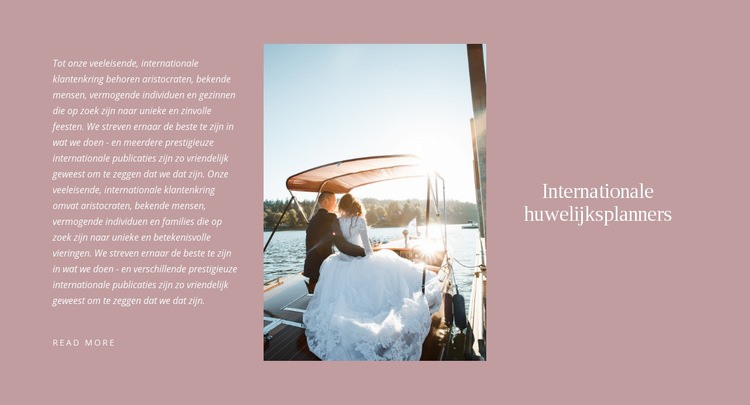 We plannen luxe bruiloften Website ontwerp