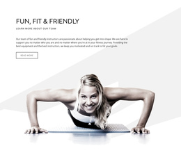 Awesome One Page Template For Fun Fit And Friendly