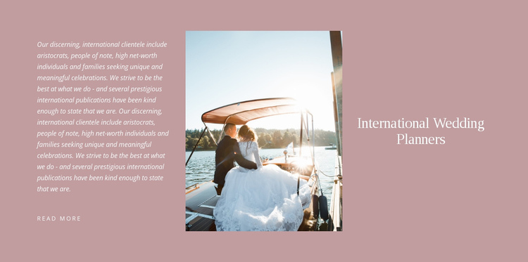 We plan luxurious weddings One Page Template