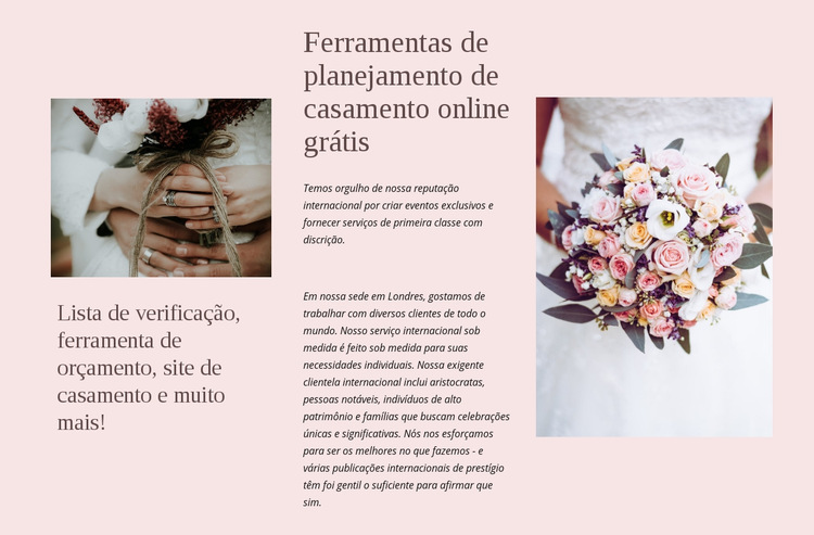 Ferramentas digitais para planejamento Modelo de site