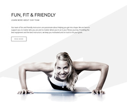 Website Layout For Fun Fit And Friendly