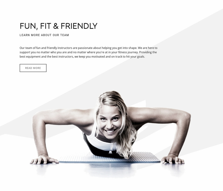 Fun Fit and Friendly Landing Page