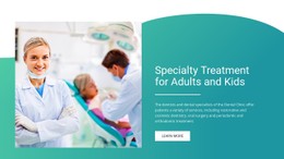 Specialty Treatment For Adults And Kids - Free HTML Template