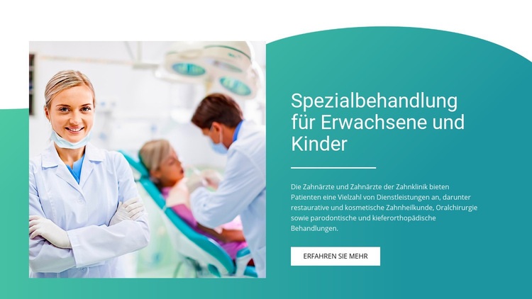 Spezialbehandlung für Erwachsene und Kinder HTML Website Builder