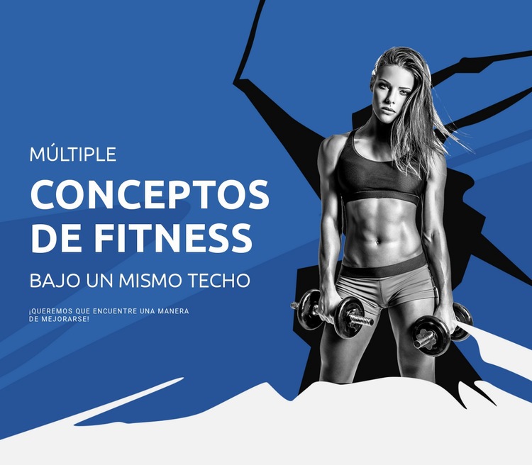 Múltiples conceptos de fitness Creador de sitios web HTML