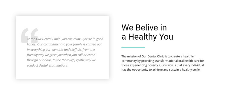 About Our Clinic Homepage Design