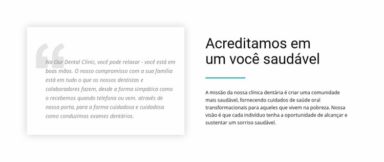 Sobre nossa clínica Design do site