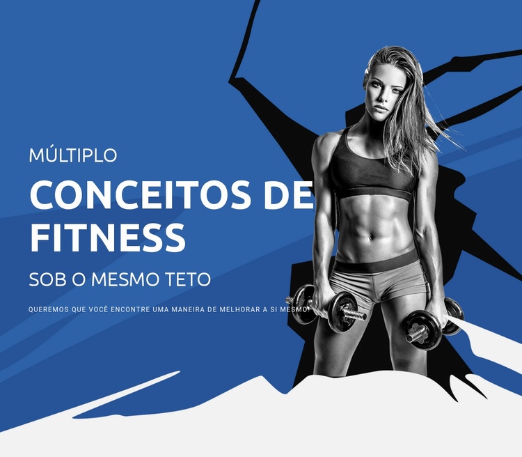 Vários conceitos de fitness Maquete do site