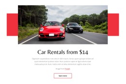 Car Rentals From $14 - HTML Page Template