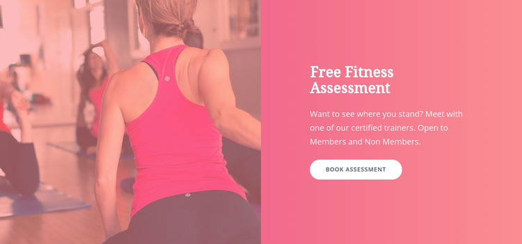 Free Fitness Assessment Homepage Design