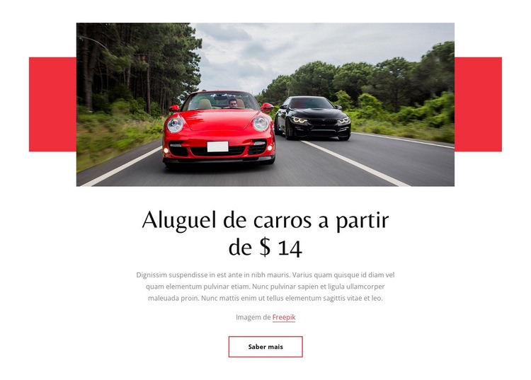 Aluguel de carros a partir de $ 14 Construtor de sites HTML