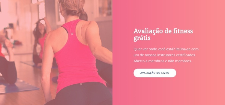 Avaliação de fitness grátis Maquete do site