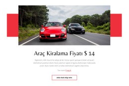 14 $ 'Dan Başlayan Fiyatlarla Araç Kiralama - Tek Sayfalı HTML5 Şablonu