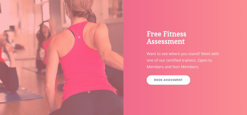 Free Fitness Assessment Web Page Design