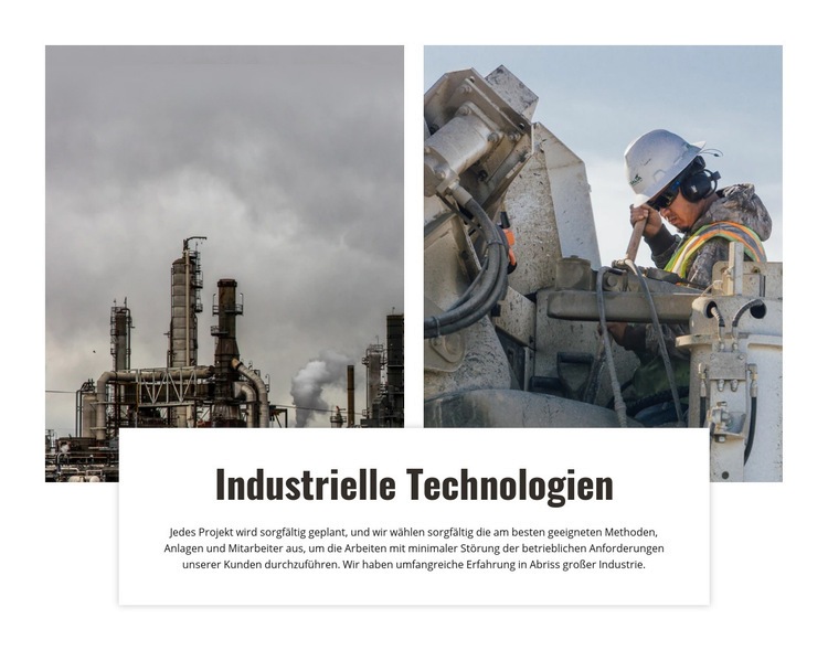 Industrielle Technologien Eine Seitenvorlage