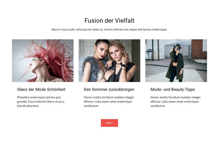 Fusion der Vielfalt Website design