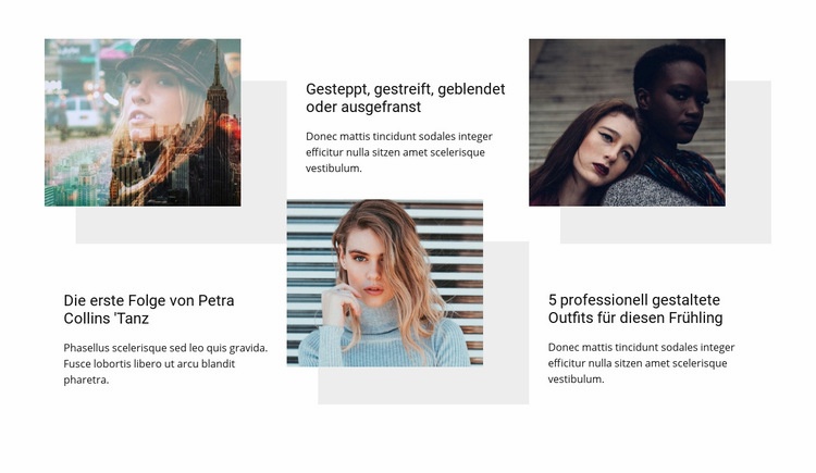 Modestylistenkurse Website-Modell