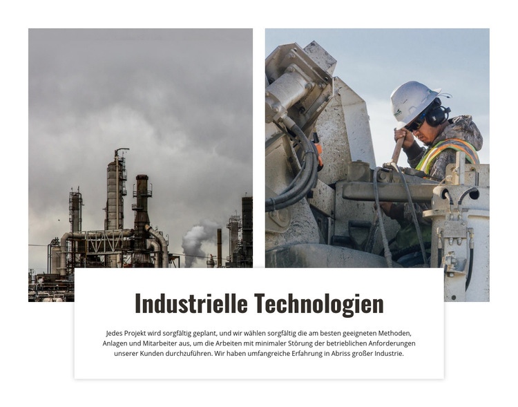 Industrielle Technologien Website-Modell