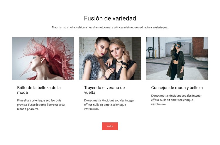 Fusión de variedad Plantilla CSS