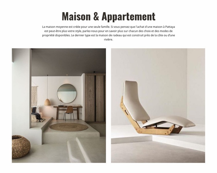Design Maison et Appartement Maquette de site Web