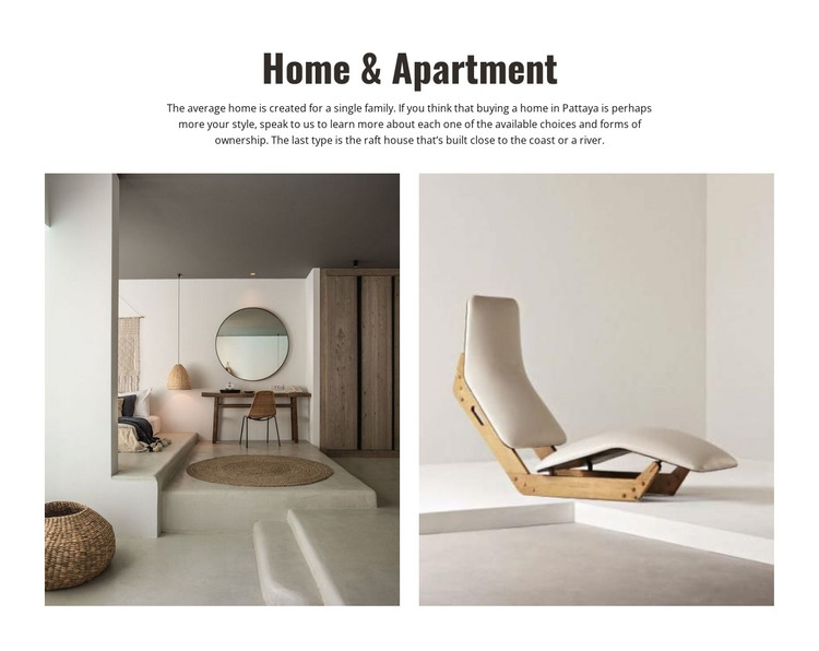 Home and apartment HTML Template