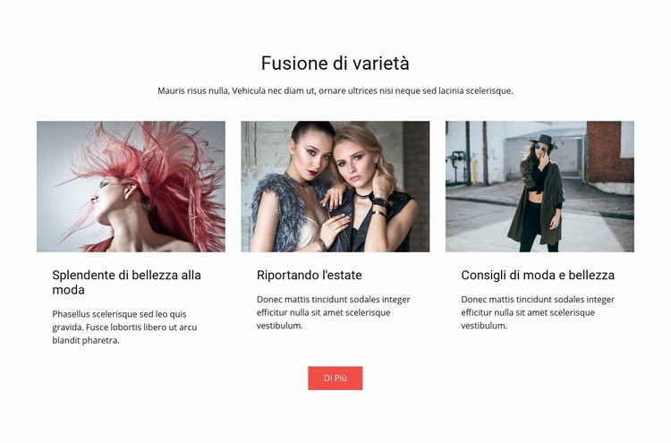 Fusione di varietà Mockup del sito web