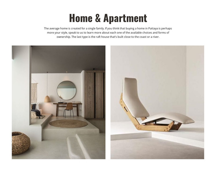 Home and apartment One Page Template