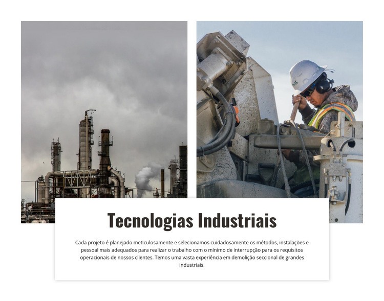 Tecnologias industriais Design do site