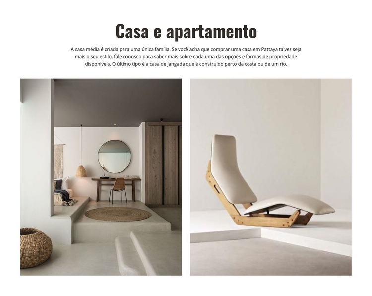 Casa e apartamento design Modelo de uma página