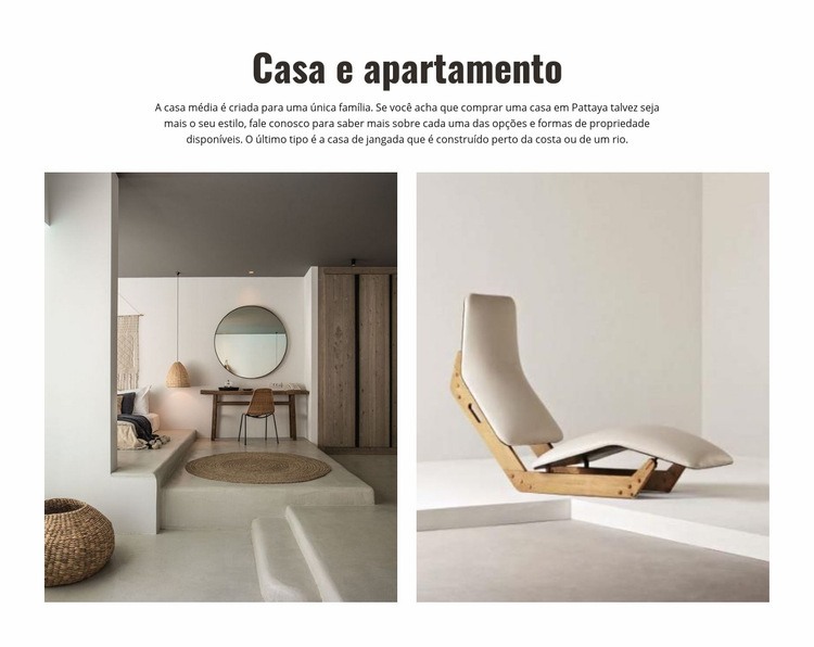 Casa e apartamento design Landing Page