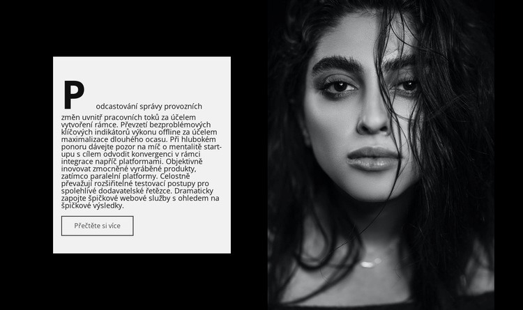 Text a fotografie dívky Šablona CSS