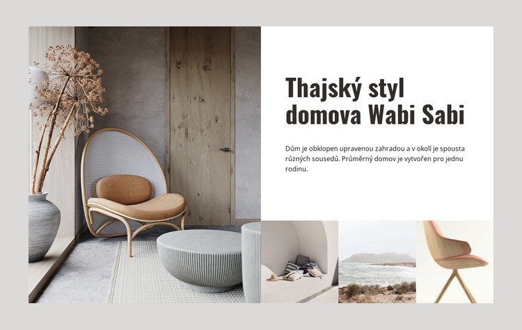 Interiéry ve stylu Wabi sabi Šablona webové stránky