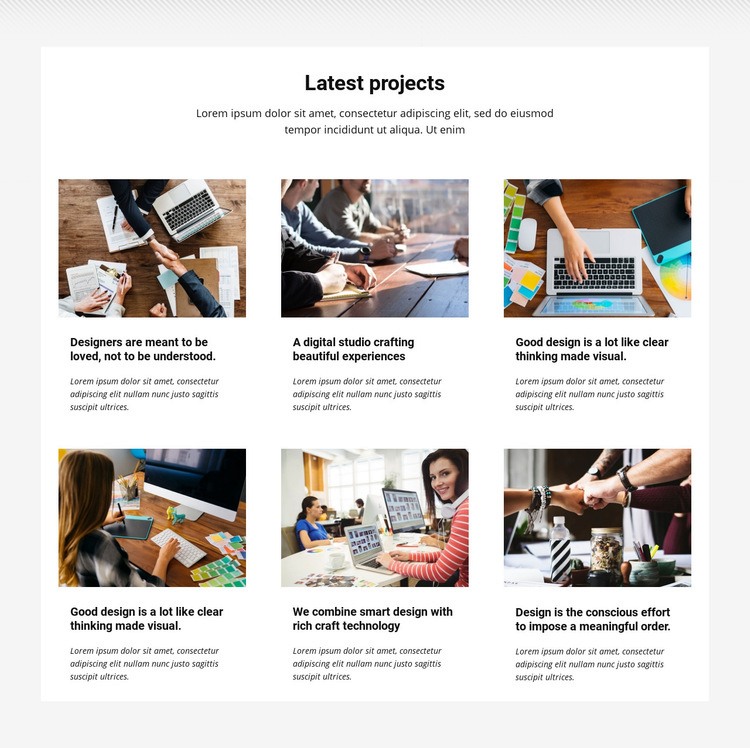 Collection latest projects Elementor Template Alternative