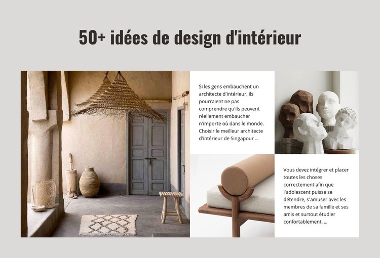 Idées de design d'intérieur Conception de site Web